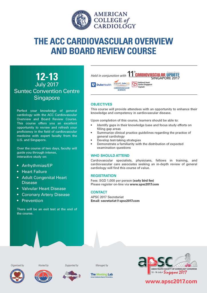 The ACC Cardiovascular Overview and Board Review Course